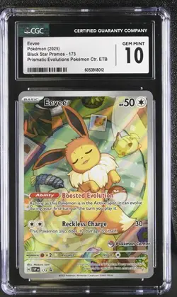 CGC 10 PRISMATIC EVOLUTIONS POKEMON CENTER ETB EEVEE BLACK STAR PROMO 173 (8012) - Image 1