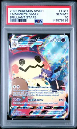 2022 POKEMON SWORD & SHIELD BRILLIANT STARS #TG17 FULL ART/MIMIKYU VMAX PSA 10 - Image 1