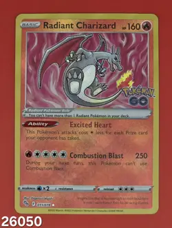Pokemon: Radiant Charizard 011/078 Pokemon Go NM/M - Image 1