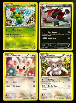 Pokemon TCG Holo Promo Minccino, Maractus, Zoroark + Cinccino Black & White 2011 - Image 1