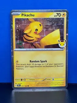 Pikachu 051/162 Stamped Cosmo Holo Promo - Pokemon Day 2026 - NM or Better - Image 1