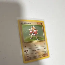 Pokemon TCG Hitmonchan 7/102 Holo Rare 70 HP Base Set Jab Special Punch - Image 2