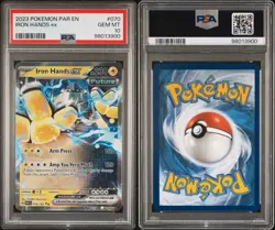 2023 Pokemon Scarlet Violet Paradox Rift IRON HANDS EX #070/182 PSA 10 GEM MINT - Image 1