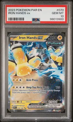 2023 Pokemon Scarlet Violet Paradox Rift IRON HANDS EX #070/182 PSA 10 GEM MINT - Image 2