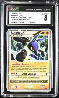 Lucario LV.X #DP12 2007 Pokemon Black Star Promos CGC 8 NM/Mint - Image 1
