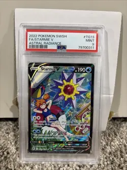 Pokemon Starmie V TG13 Astral Radiance Trainer Gallery Ultra Rare Full Art PSA 9 - Image 1
