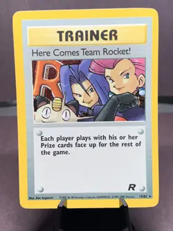 Pokemon TCG Here Comes Team Rocket! 15/82 Team Rocket Set Holo Rare WOTC Crease - Image 1