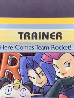Pokemon TCG Here Comes Team Rocket! 15/82 Team Rocket Set Holo Rare WOTC Crease - Image 2