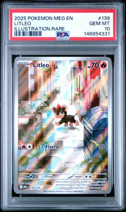 2025 POKEMON MEG EN-MEGA EVOLUTION ILLUSTRATION RARE #139 LITLEO PSA 10 - Image 1