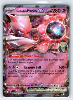 Team Rocket's Mewtwo ex 081/182 Double Rare Destined Rivals Pokemon Holo NM - Image 1