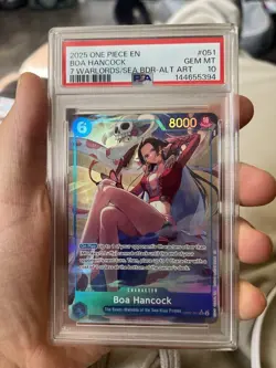 One Piece CCG Boa Hancock 7 Warlords/Sead BDR Alt Art OP07-051 PSA 10 Gem Mint - Image 1
