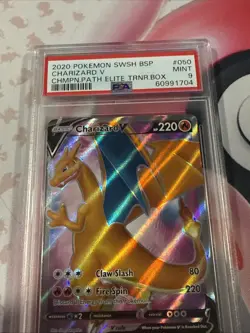 Pokemon 2020 Charizard V SWSH050 Champion's Path ETB BSP Promo Card PSA 9 Mint - Image 2