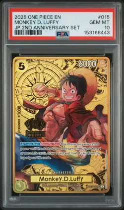 2025 ONE PIECE MONKEY D. LUFFY JP 2ND ANNIVERSARY SET #015 PSA 10 - Image 1