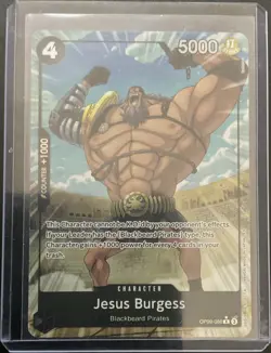 Bandai Jesus Burgess Alt Art Rare Foil OP09-086 One Piece CCG 5000 Power 4 Cost - Image 1