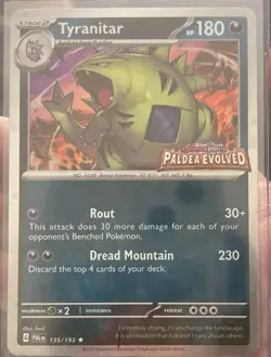Tyranitar - 135/193 Pokemon Paldea Evolved Premium Collection Stamped Promo Card - Image 1