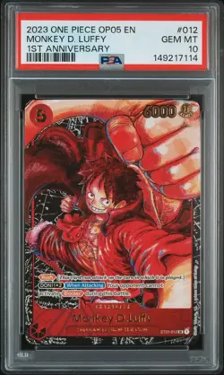 2023 ONE PIECE MONKEY D. LUFFY 1ST ANNIV AWAKENING OF THE NEW ERA #012 PSA 10 - Image 1