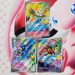 Rowlett 043 + Litten 044 + Popplio 045 - First Partner Pokemon Cards #L698 - Image 1