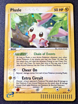 Plusle 8/97 EX Dragon e-Series Pokemon Card Holo Foil Rare HP - Image 1