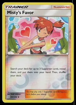 Pokemon Card Unified Minds Misty's Favor 202/236 Uncommon Reverse Holo - Image 1