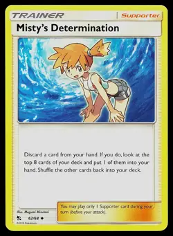 Pokemon Card Hidden Fates Misty's Determination 62/68 Uncommon - Image 1