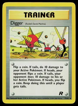 Pokemon Card Team Rocket Digger 75/82 Uncommon - Image 1