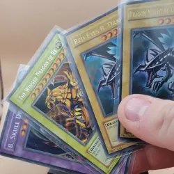 Vintage 1996 YuGiOh Cards Mixed Lot of 115 HP-DMG Condition - Image 1