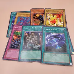 Vintage 1996 YuGiOh Cards Mixed Lot of 115 HP-DMG Condition - Image 5