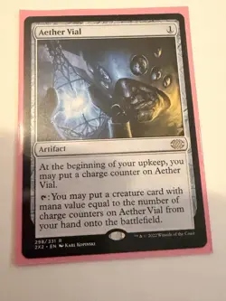 Magic: The Gathering Aether Vial Double Masters 2022 Rare Artifact Card 298 EN - Image 1