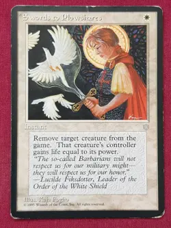 Magic The Gathering ICE AGE SWORDS TO PLOWSHARES white card MTG - Image 1