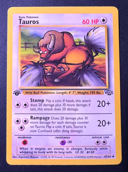 Tauros 47/64 Jungle Regular WOTC Vintage 🔥 very clean Card! - Image 1