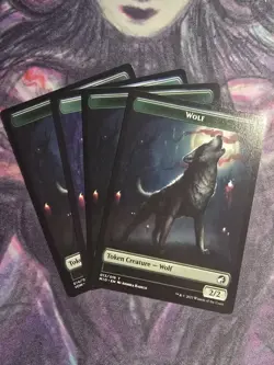 Magic The Gathering Wolf Token x4 MID Innistrad Midnight Hunt MTG - Image 1