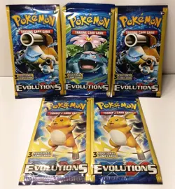 (5) Pokemon XY Evolutions Booster 3-Card Mini Pack - New Sealed - Image 1