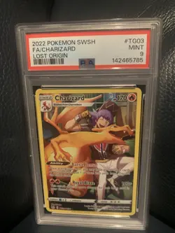 2022 Charizard TG03/TG30 SW&SH- Lost Origin Full Art Trainer Gallery Card PSA 9 - Image 1
