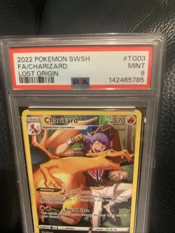 2022 Charizard TG03/TG30 SW&SH- Lost Origin Full Art Trainer Gallery Card PSA 9 - Image 2