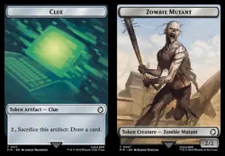 4x Zombie Mutant/ Clue Token, Fallout Tokens, MTG, 4 pack, Magic the Gathering - Image 1