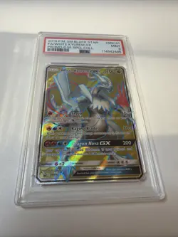 2018 POKEMON SM BLACK STAR PROMO #SM141 FULL ART/WHITE KYUREM GX PSA 9 - Image 1