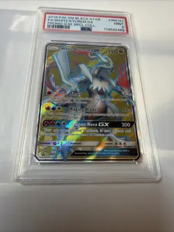 2018 POKEMON SM BLACK STAR PROMO #SM141 FULL ART/WHITE KYUREM GX PSA 9 - Image 4