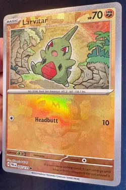 Larvitar 047/131 Prismatic Evolutions Pokemon Card Master Ball Reverse Holo - Nm - Image 2