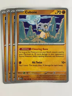 Pokemon TCG 151 4x Playset Cubone 104/165 Near Mint - Image 1