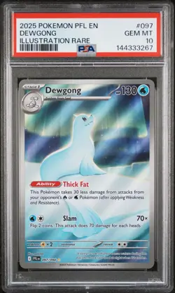 PSA 10 2025 POKEMON PFL EN-PHANTASMAL FLAMES ILLUSTRATION RARE #097 DEWGONG - Image 1