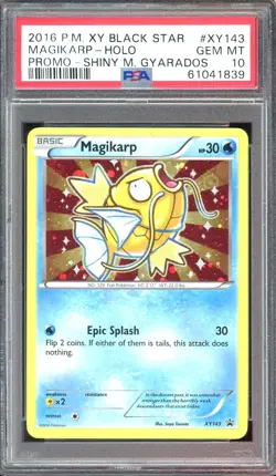 2016 POKEMON XY BLACK STAR PROMO SHINY MEGA GYARADOS #XY143 MAGIKARP-HOLO PSA 10 - Image 1