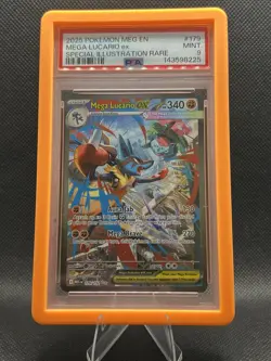 Mega Lucario EX 179/132 Special Illustration Rare Mega Evolution Pokemon PSA 9 - Image 1