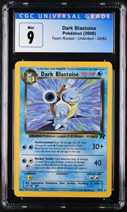 Pokemon Dark Blastoise (2000) Team Rocket Unlimited - 20/82 CGC 9 - Image 1