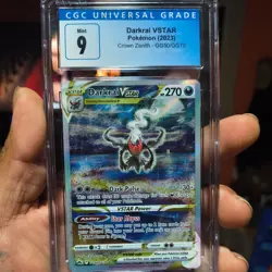 Darkrai VSTAR Pokemon TCG Crown Zenith GG50 Ultra Rare Holo CGC 9 2023 - Image 1