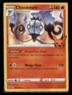 Pokemon Chandelure 033/192 Holo Trick or Trade NM - Image 1