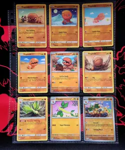 Pokemon TCG Sword & Shield Sun & Moon 9 Card Lot Trapinch Vibrava English, Mint - Image 1