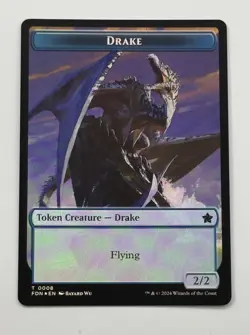 MTG Card Foundations Drake Goblin Foil Double Token FDN NM Magic Card 0008/0018 - Image 1