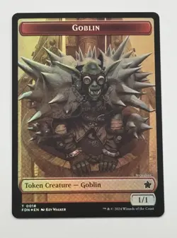 MTG Card Foundations Drake Goblin Foil Double Token FDN NM Magic Card 0008/0018 - Image 2