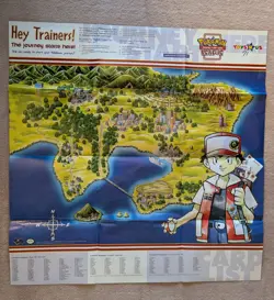 Pokemon Trading Card Game League MAT POSTER & MAP - Vintage 1999 Toys R Us Promo - Image 1