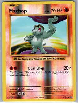 Machop 57/108 Reverse Holo XY - Evolutions - Pokemon Card - NM - Image 1